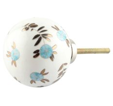 Golden Leaf Big Ceramic Round Cabinet Knob Online